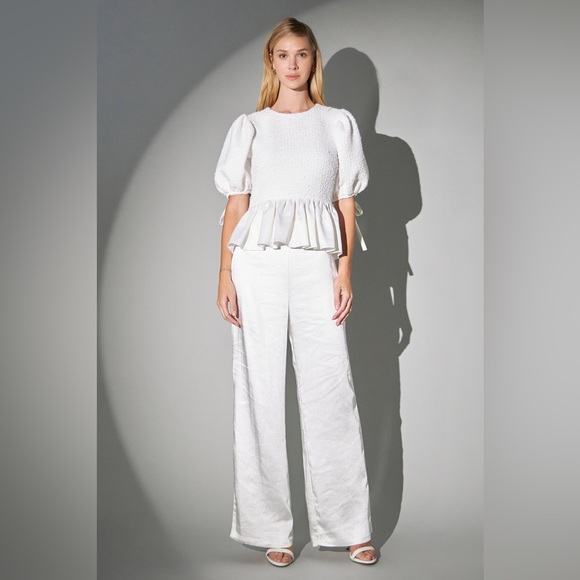 English Factory Textured Peplum Top - Picture 6 of 11